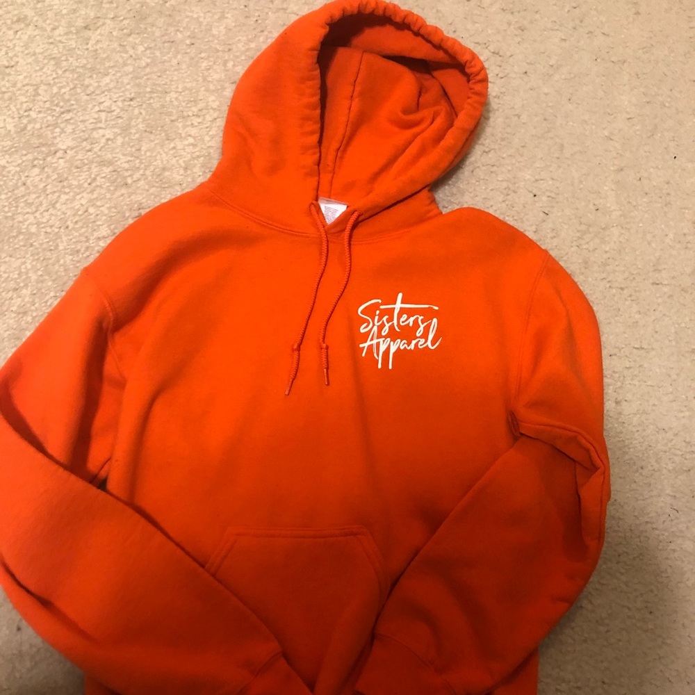 James Charles Sisters Apparel orange hoodie